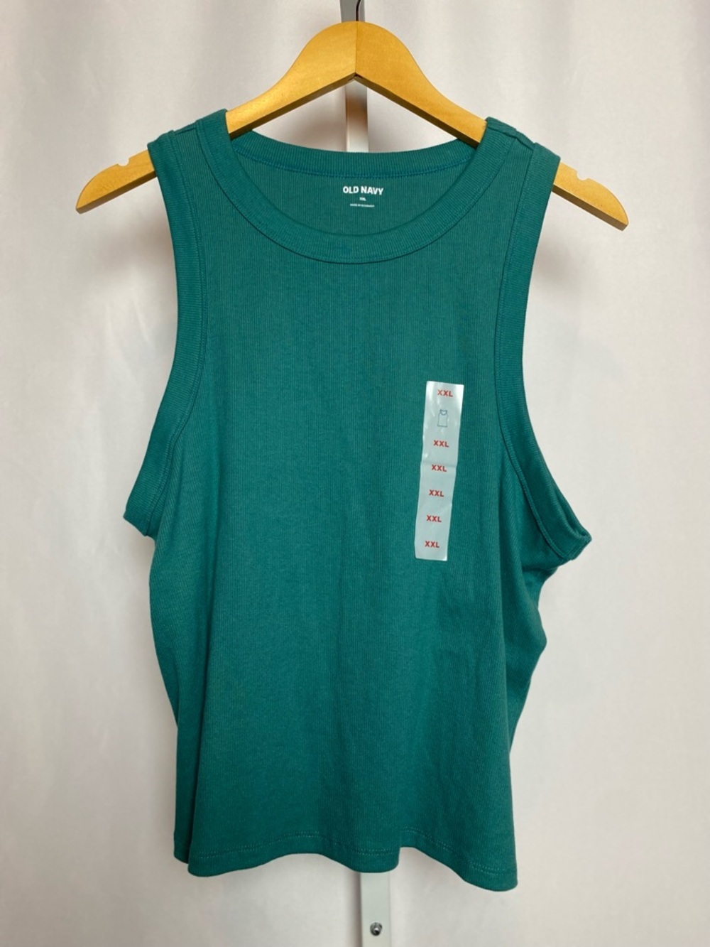 NWT Old Navy Women's Plus Size Green | Teal Rib-Knit Cropped Tank Top XXL